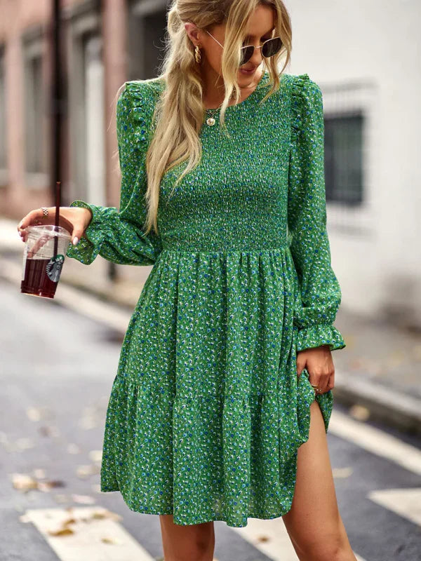 Romantic Floral Chiffon Mini Dress