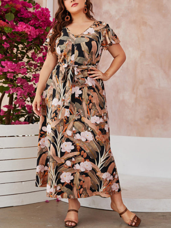 Romantic Floral V-Neck Maxi Dress