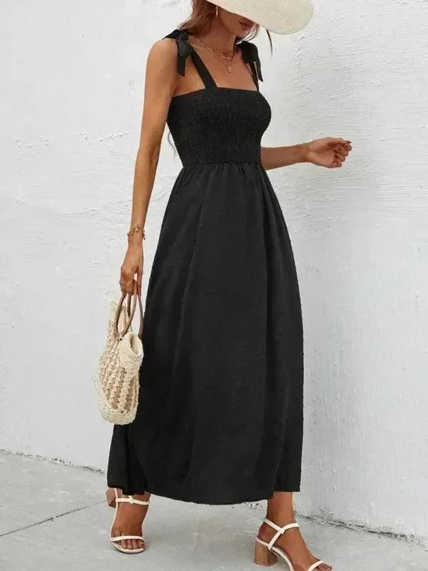 Romantic Green Floral Cotton Midi Dress