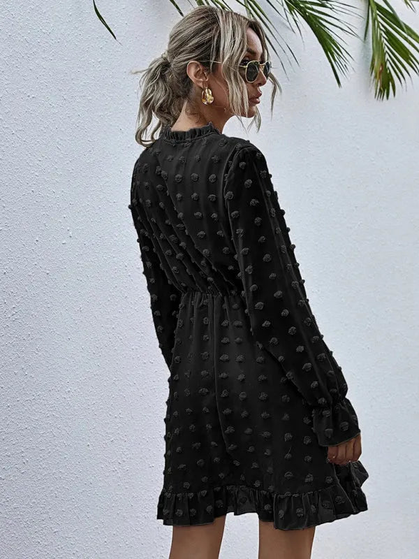 Romantic Pink Polka Dot Mini Dress