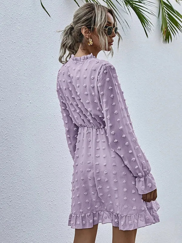 Romantic Pink Polka Dot Mini Dress