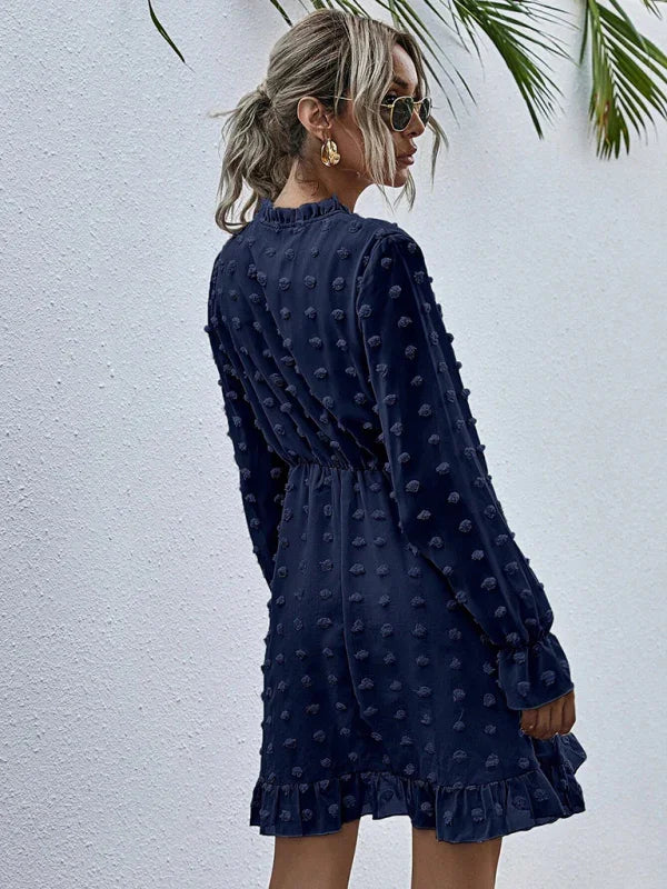 Romantic Pink Polka Dot Mini Dress