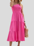 Romantic Strapless Cotton Midi Dress