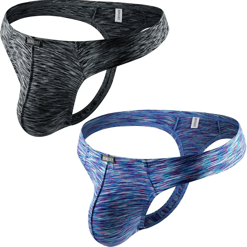 Men's Quick-dry Bulge Thong Colorful T-back Underwear Stretch Sporty Under Panties for Men