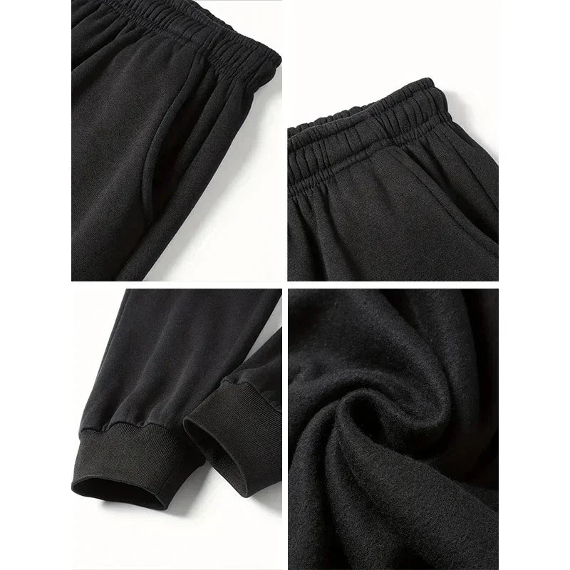 Sporty Men Jogger Pants - Mid-Rise Drawstring Tapered Fit