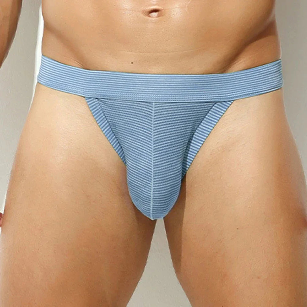 Mens Thong Bikini Underpants Low Waist Elastic G-String Pouch T-Back Underpants Absorbent Elastic Male Panties