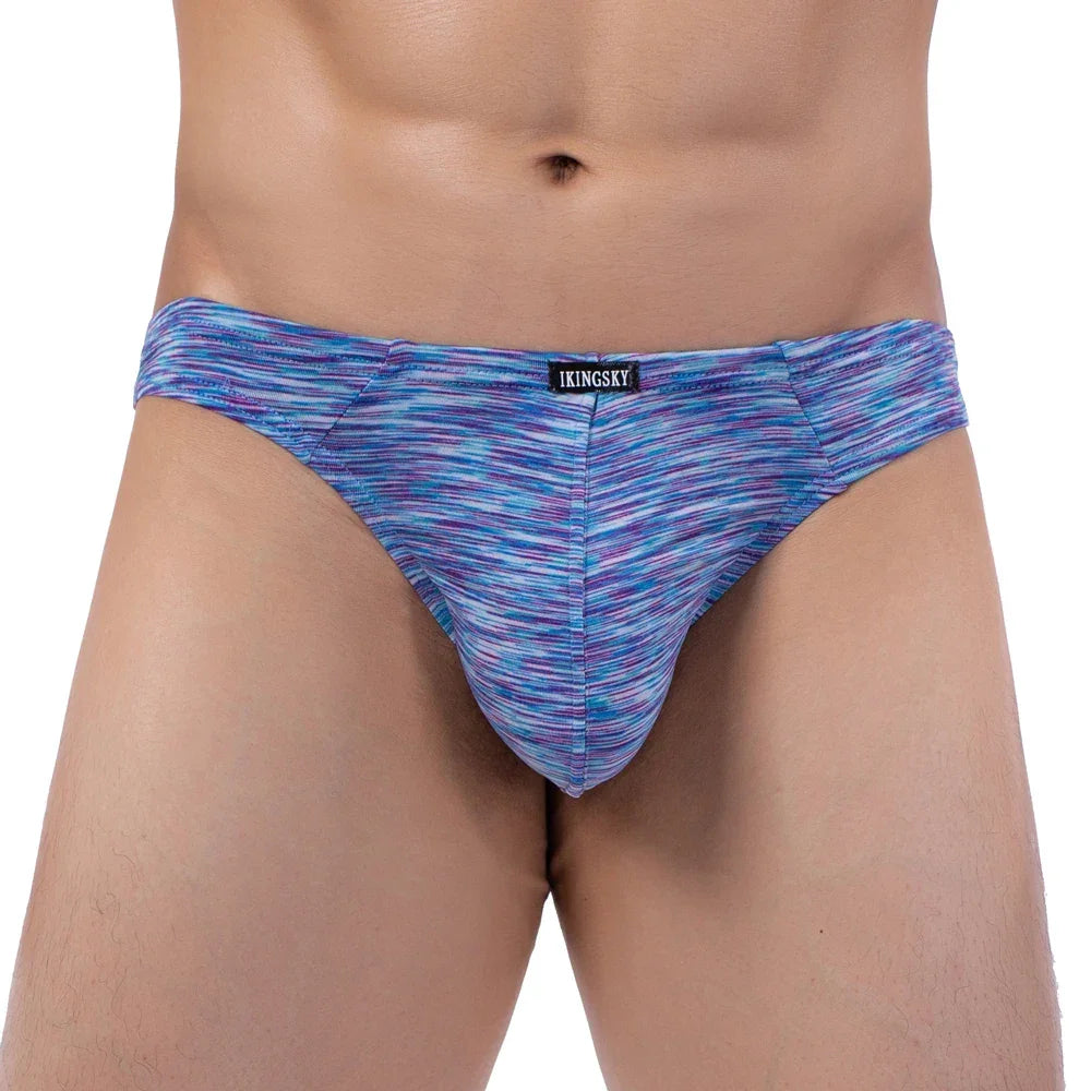 Men's Quick-dry Bulge Thong Colorful T-back Underwear Stretch Sporty Under Panties for Men