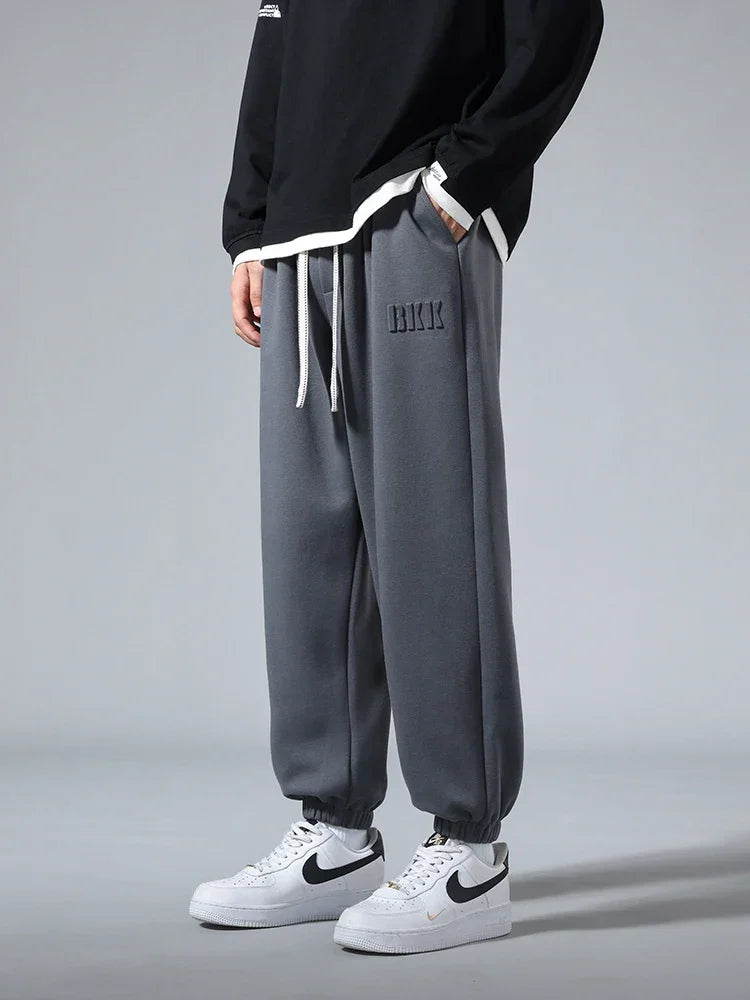 Sporty/Hip Hop/Relaxed Men Jogger Pants - Mid Rise Drawstring Tapered