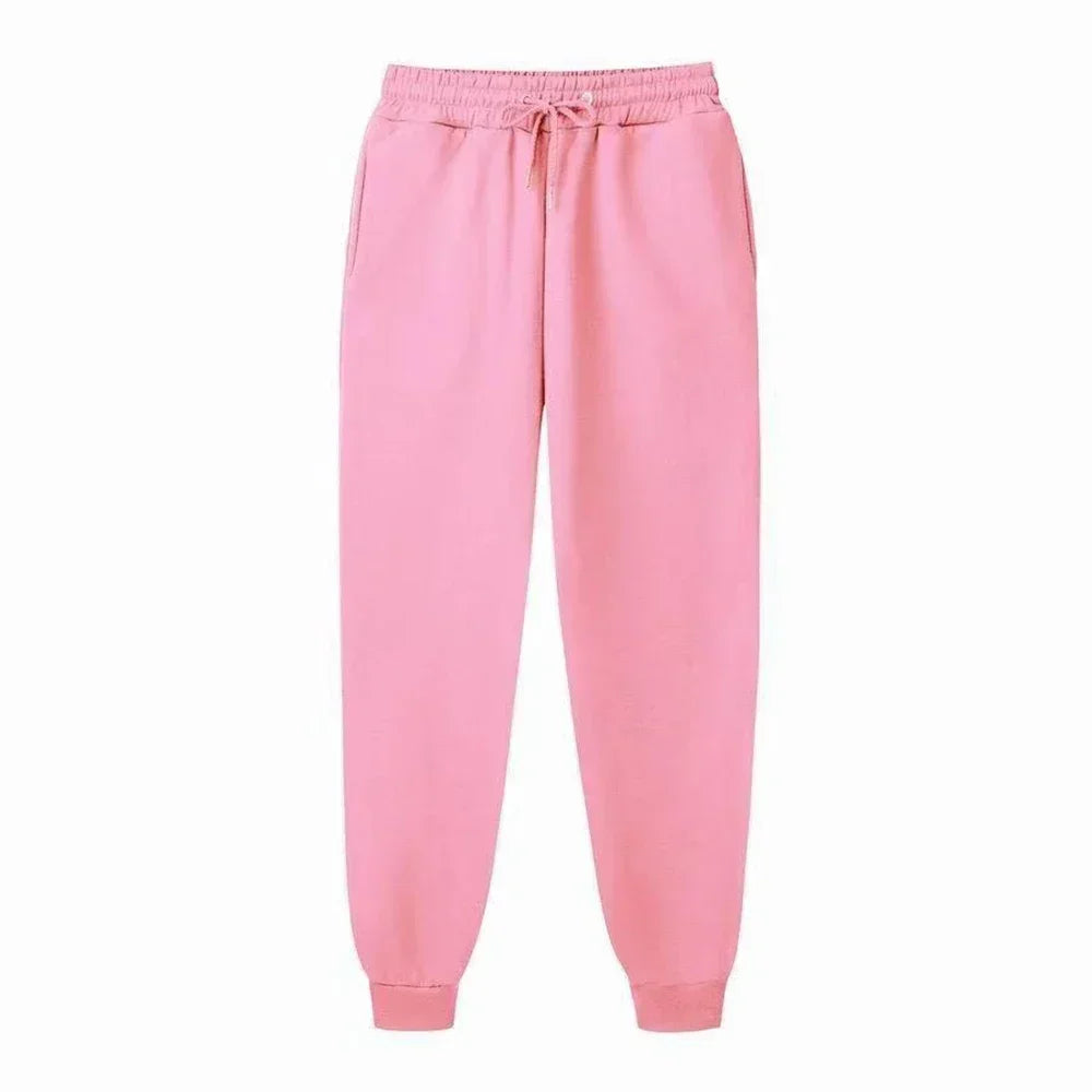 Sporty Casual Unisex Jogger Pants - Mid Rise Fleece Comfort