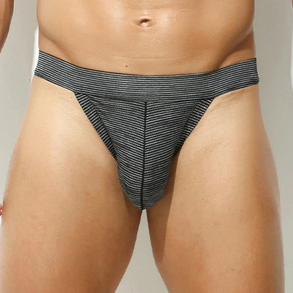 Mens Thong Bikini Underpants Low Waist Elastic G-String Pouch T-Back Underpants Absorbent Elastic Male Panties
