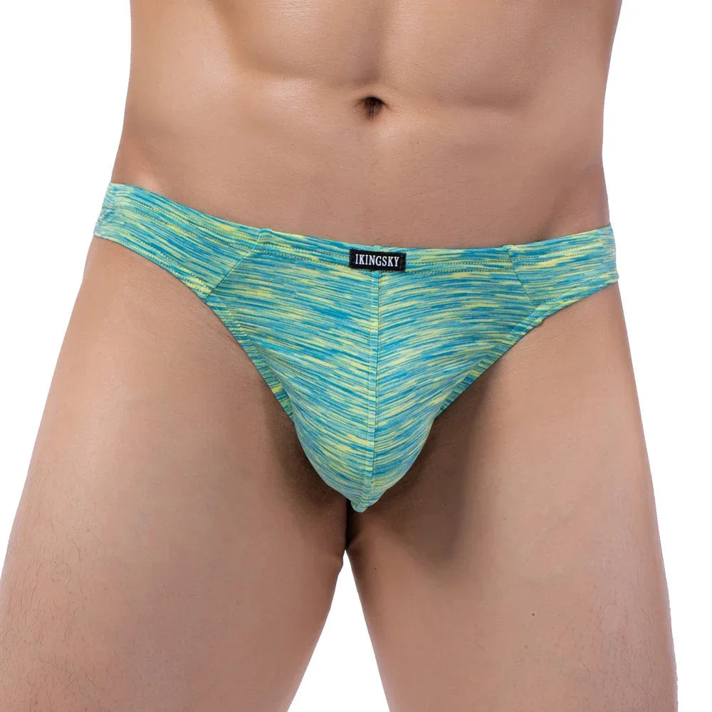 Men's Quick-dry Bulge Thong Colorful T-back Underwear Stretch Sporty Under Panties for Men