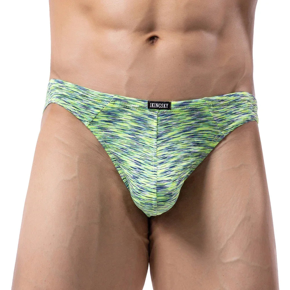 Men's Quick-dry Bulge Thong Colorful T-back Underwear Stretch Sporty Under Panties for Men