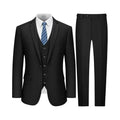 Men's Custom 3-Piece Slim Fit Suit – Single Breasted Cotton Tuxedo, Vest & Pants, Black