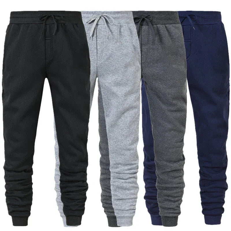 Sporty Casual Men Jogger Sweatpants - Mid Rise Drawstring Waist