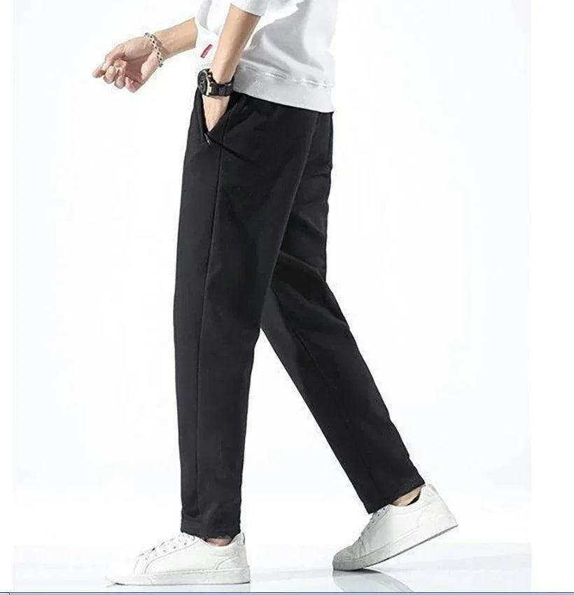 Sporty & Relaxed Men Jogger Pants - Mid Rise Drawstring