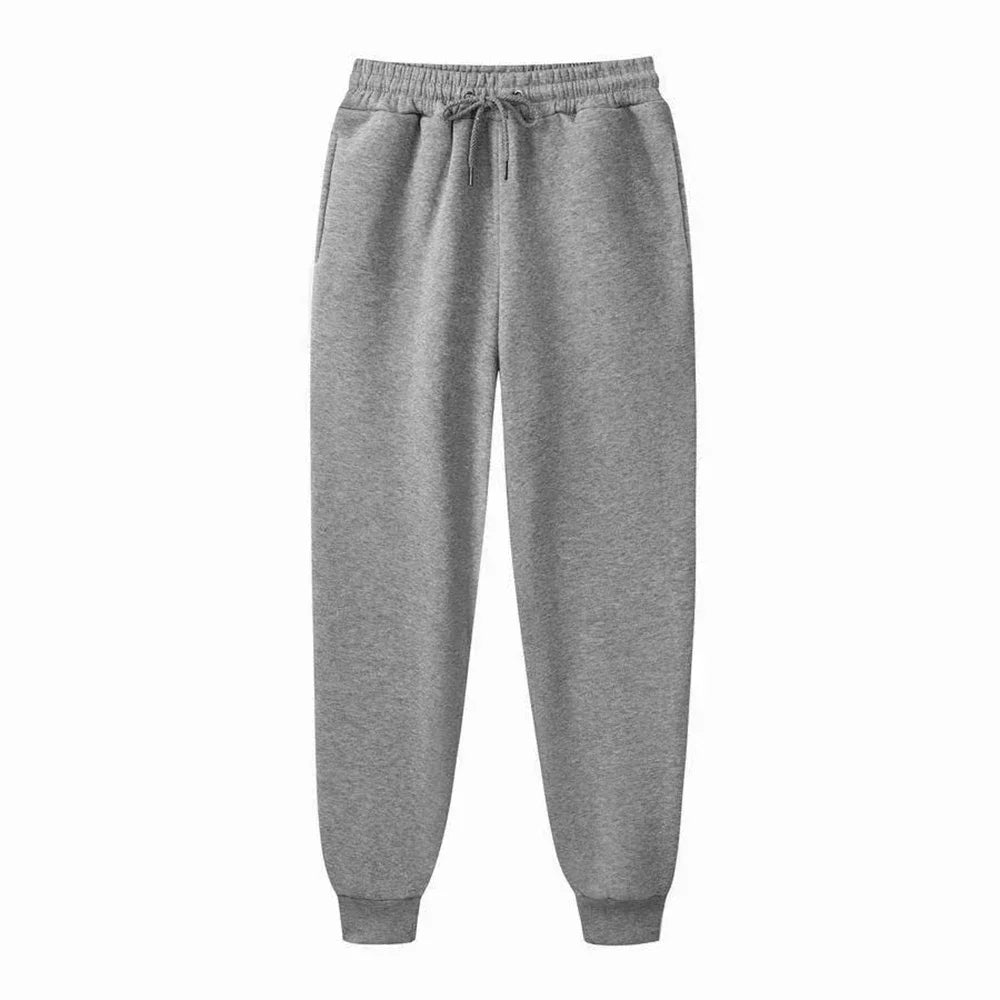 Sporty Casual Unisex Jogger Pants - Mid Rise Fleece Comfort