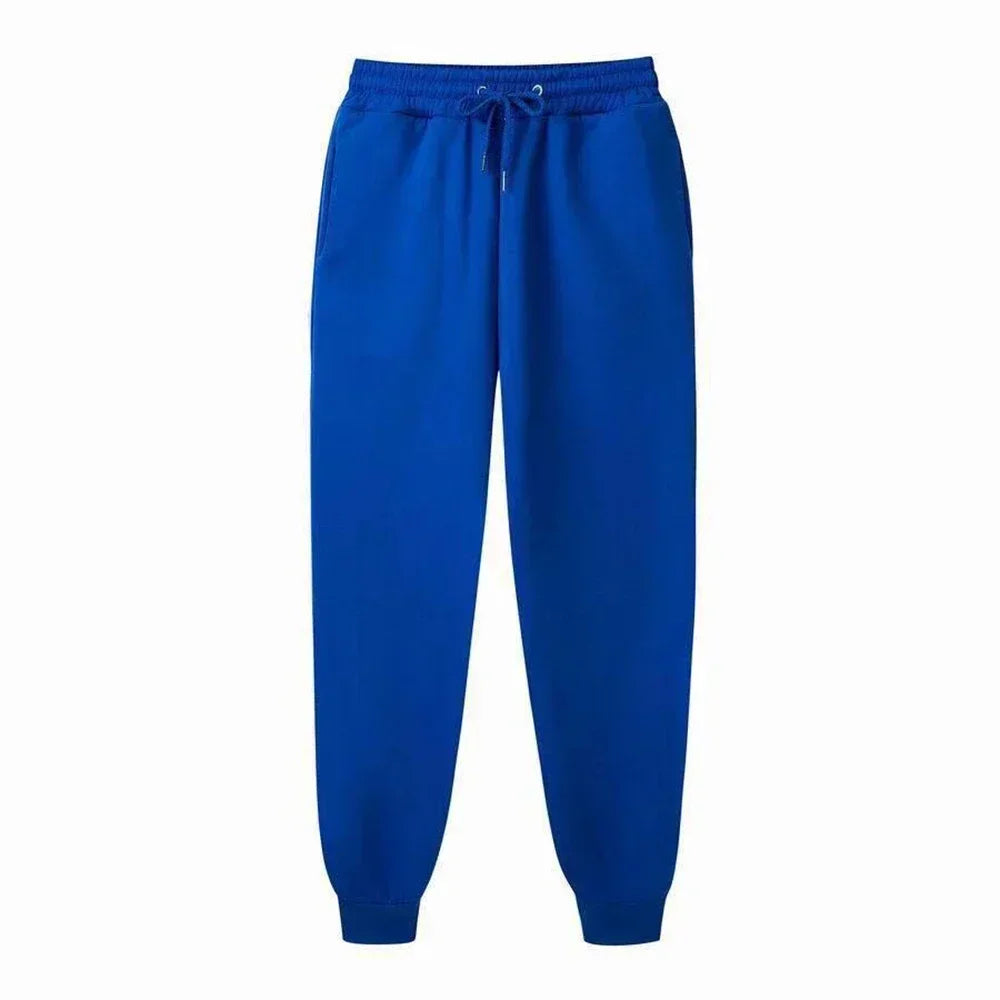 Sporty Casual Unisex Jogger Pants - Mid Rise Fleece Comfort