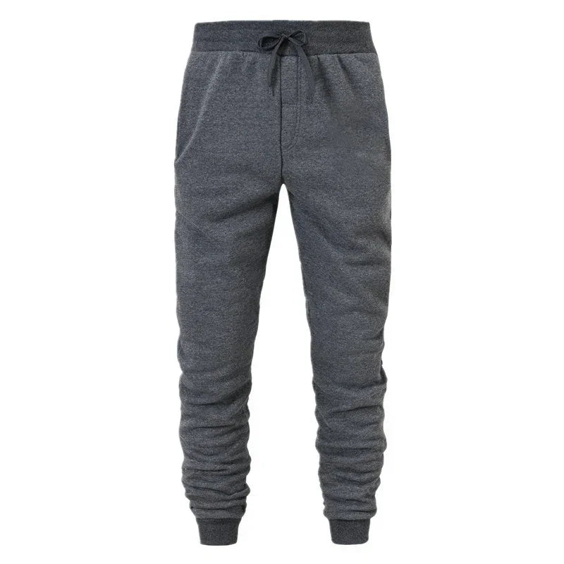 Sporty Casual Men Jogger Pants - Mid Rise Elastic Waist