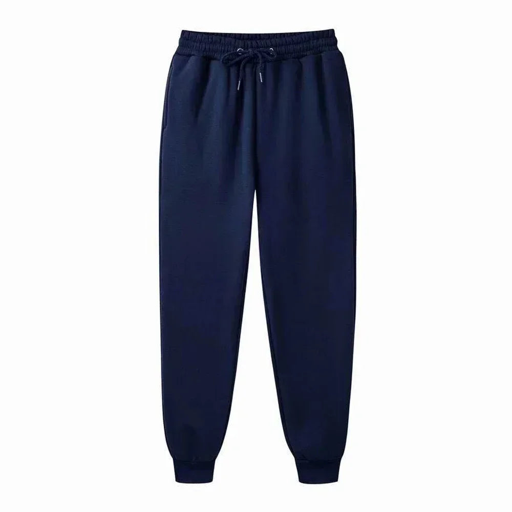 Sporty Casual Unisex Jogger Pants - Mid Rise Fleece Comfort
