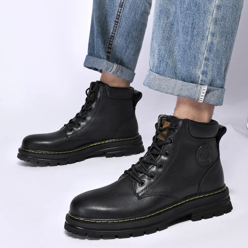 Men's Boots - Genuine Leather Ankle Boots