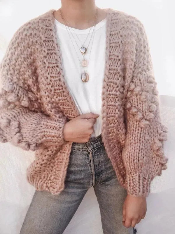 Thick Knitted Twist Loose Cardigan