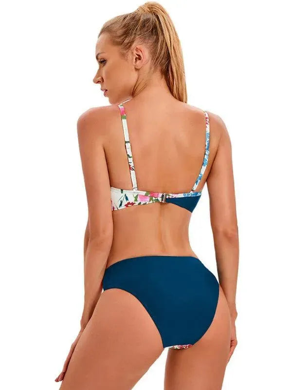 Women Floral Bandeau Bikini Set