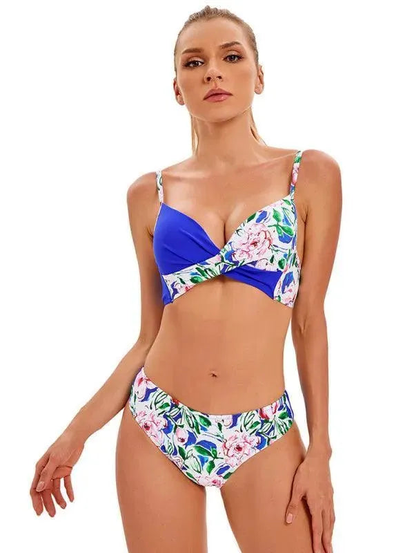 Women Floral Bandeau Bikini Set