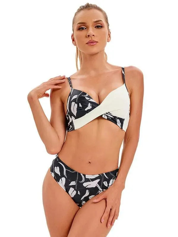 Women Floral Bandeau Bikini Set