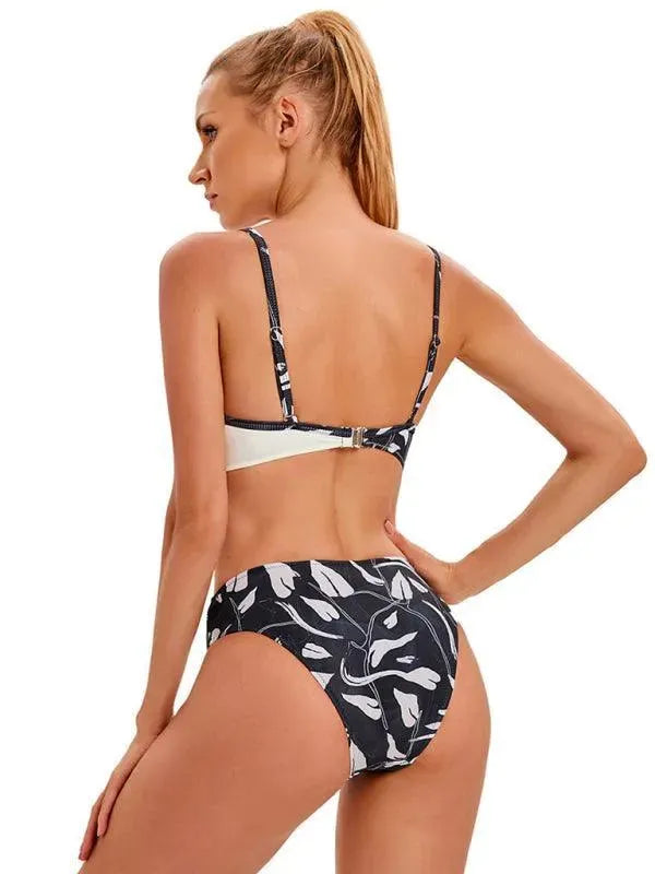 Women Floral Bandeau Bikini Set