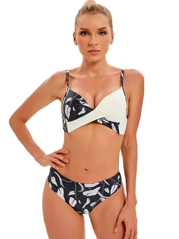 Women Floral Bandeau Bikini Set