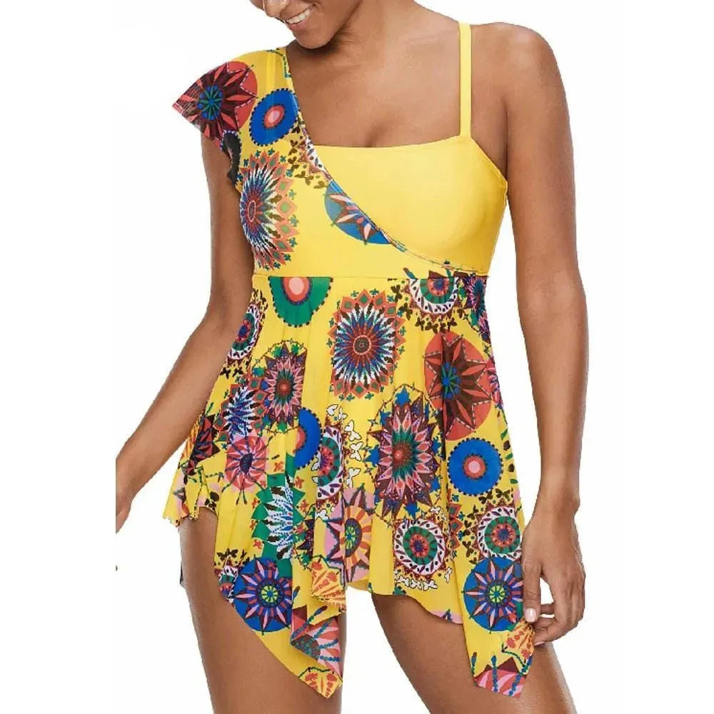 Women Floral One Piece Swimsuit