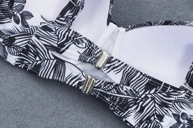 Women Floral Push Up High Waisted Bikini Set