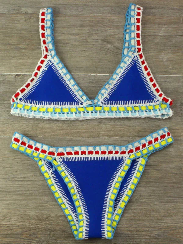 Women Multicolor Crochet Bikini Set