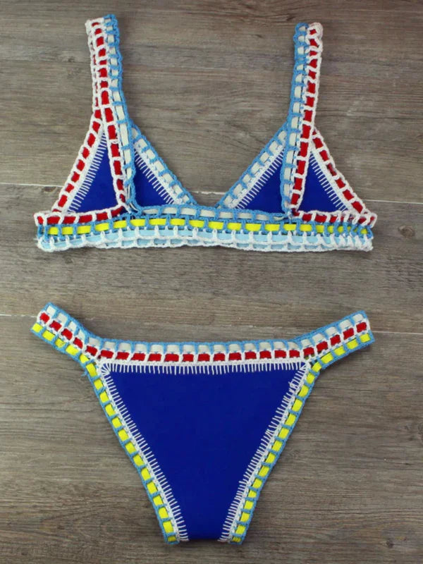 Women Multicolor Crochet Bikini Set