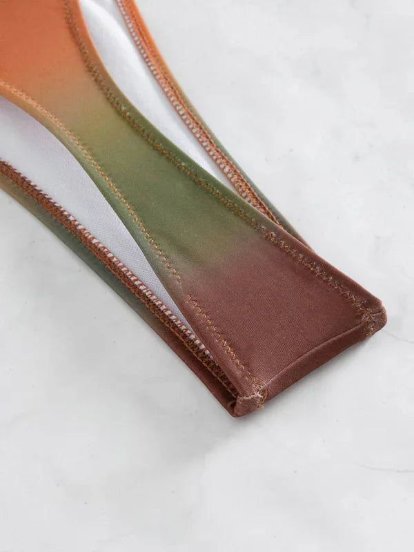 Ensemble de bikini bralette rouge orangé pour femme