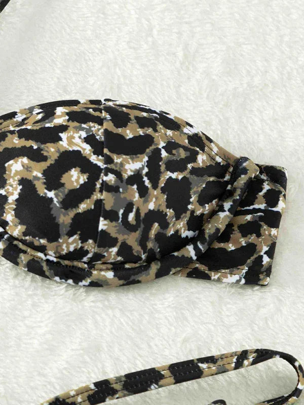 Women White Bandeau Bikini Set