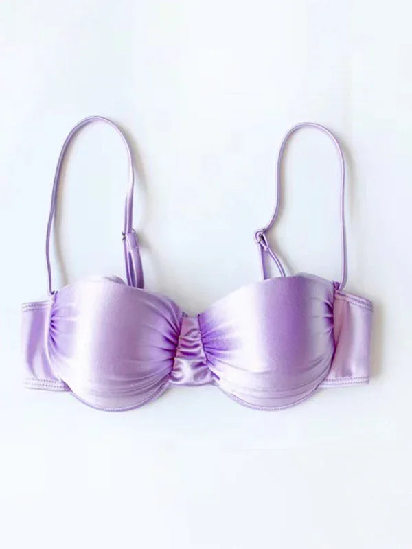 Women White Push Up Skirted Bikini Set