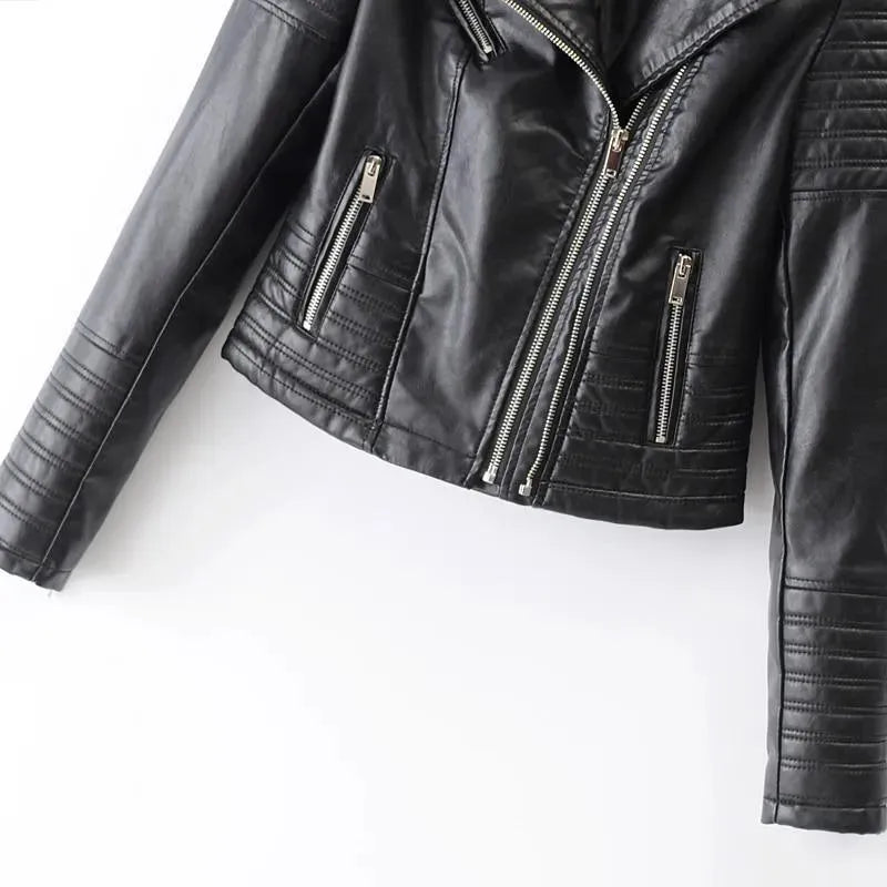 Women’s Asymmetric Moto Jacket Modern Style