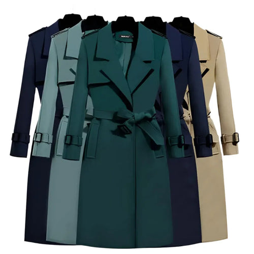 Women's Belted Trench Coat Slim Fit Elegant Style