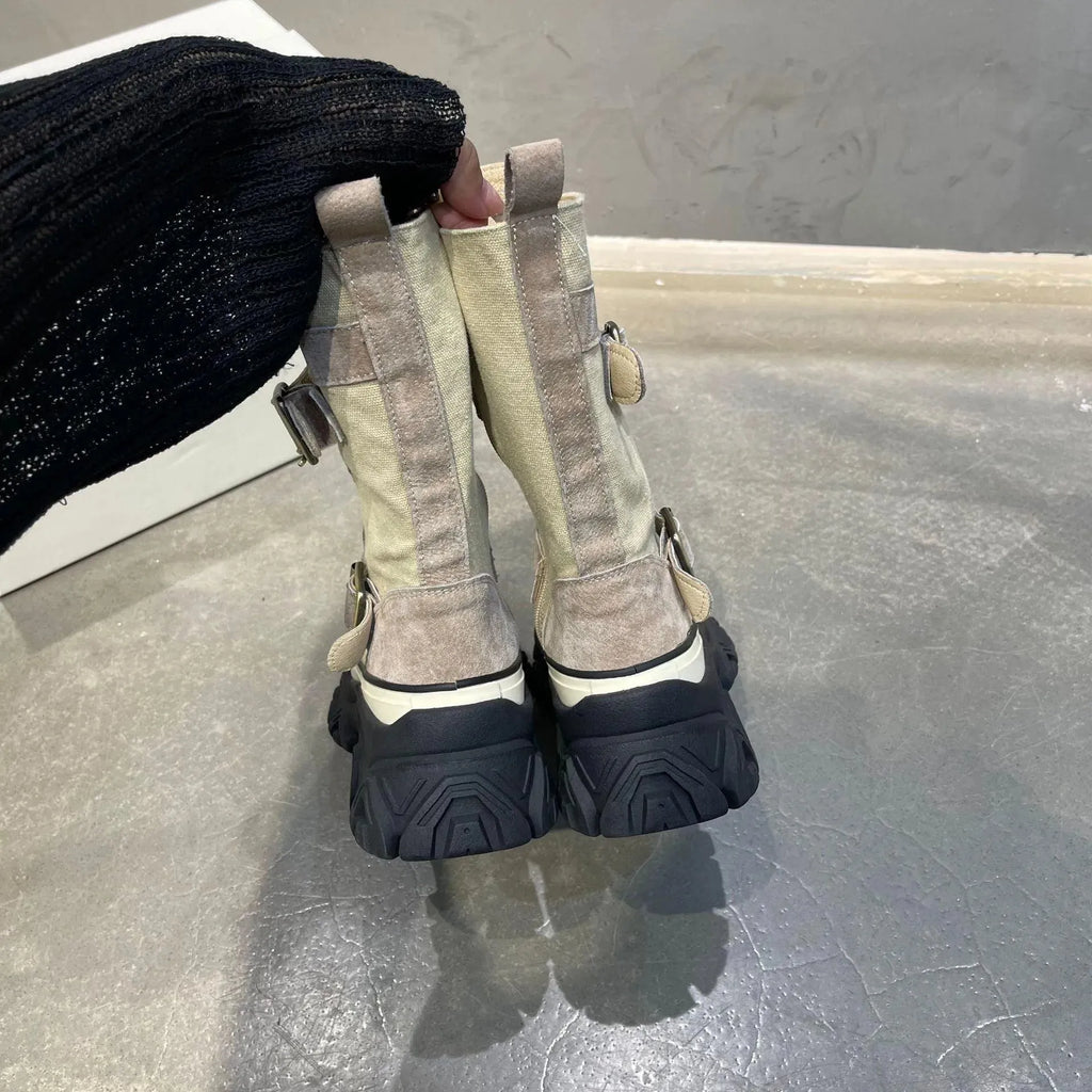 Women's Boots - Women Platform Ankle Boots Sneakers - Lace-Up Spring-Autumn Shoes