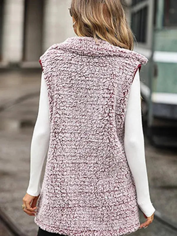 Women's Cape Coat Longline Sleeveless Button Style