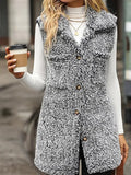 Women's Cape Coat Longline Sleeveless Button Style