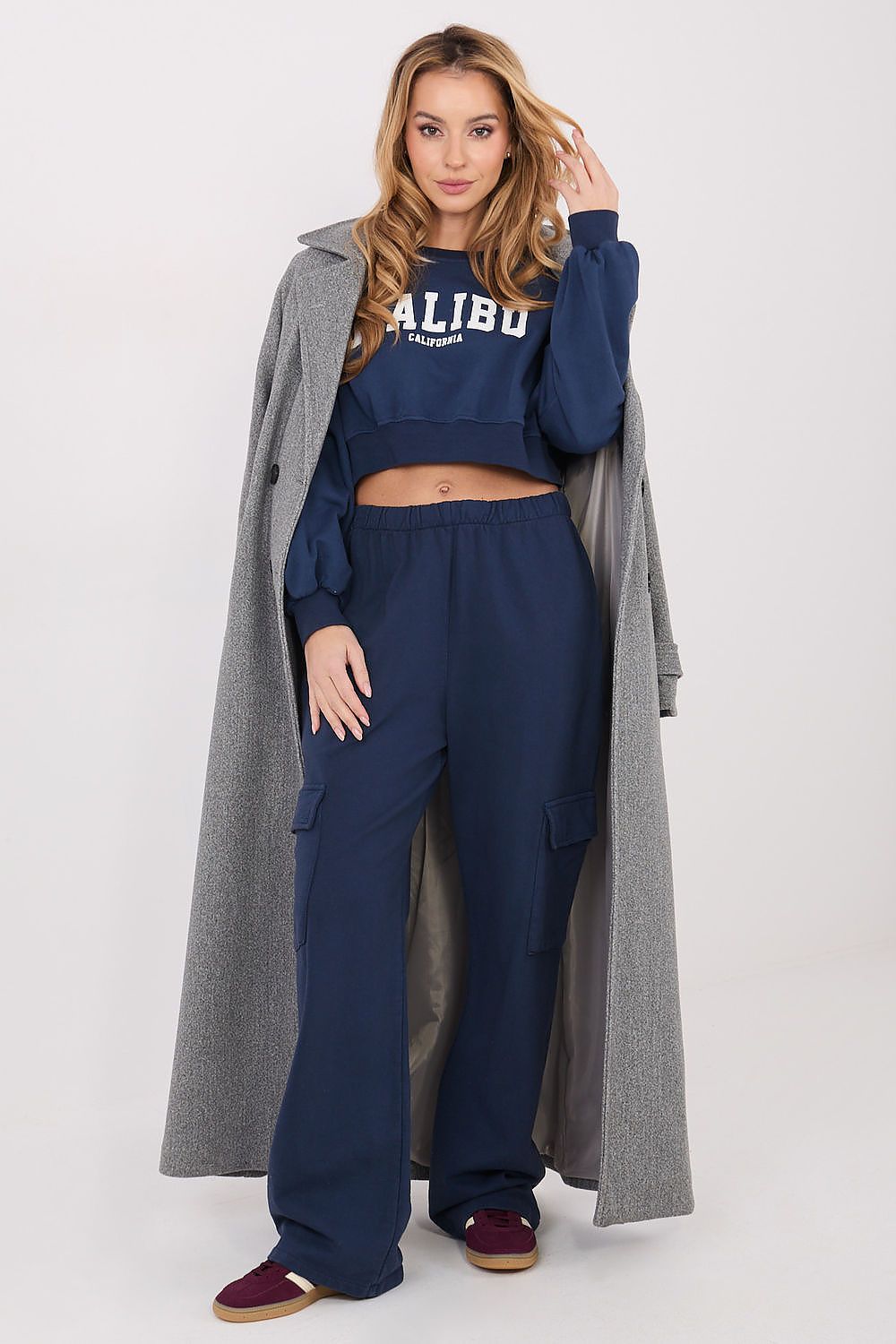 Women's Cotton Casual Sweatpants — Navy Blue
