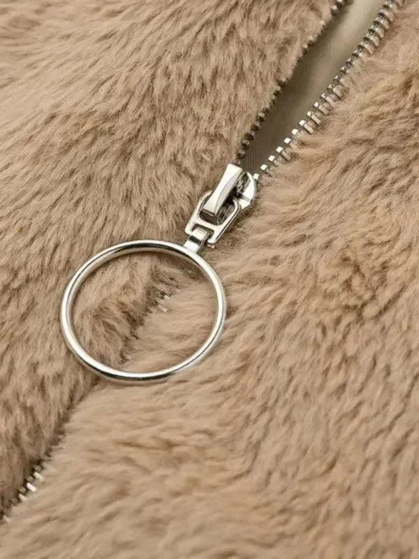 Women’s Cropped Fleece Jacket Casual Style