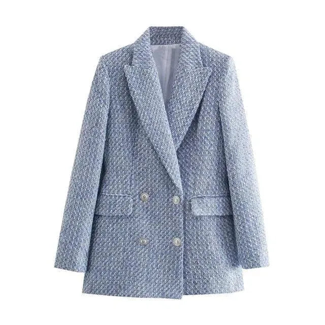Women's Double-Breasted Tweed Blazer