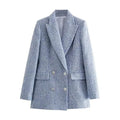 Women's Double-Breasted Tweed Blazer