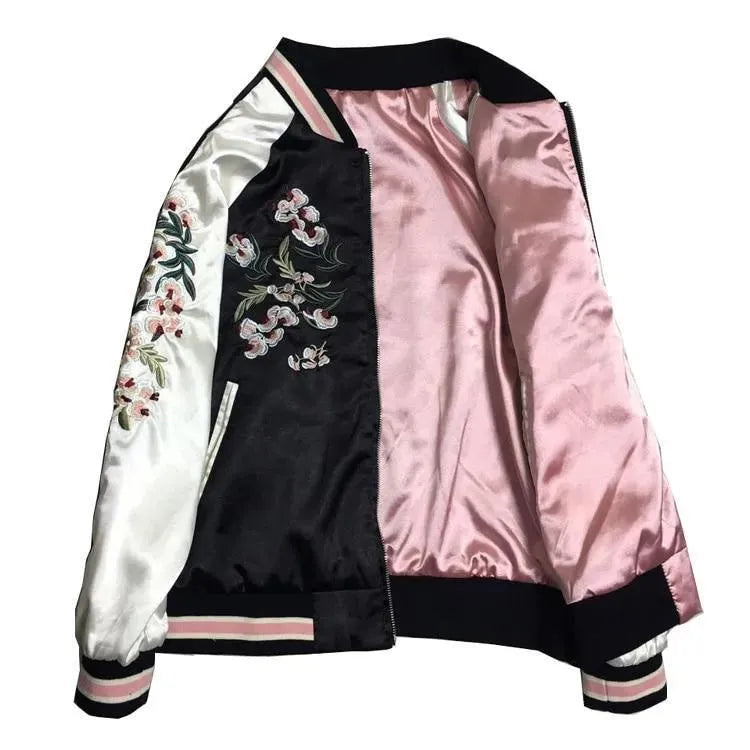 Women’s Floral Bomber Jacket Casual Style