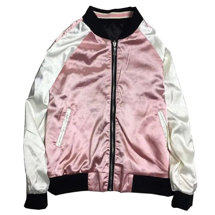 Women’s Floral Bomber Jacket Casual Style