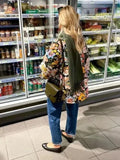 Women's Floral Quilted Coat Loose Fit Button Style