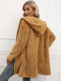 Women's Hooded Fleece Coat Mid Length Cozy Style